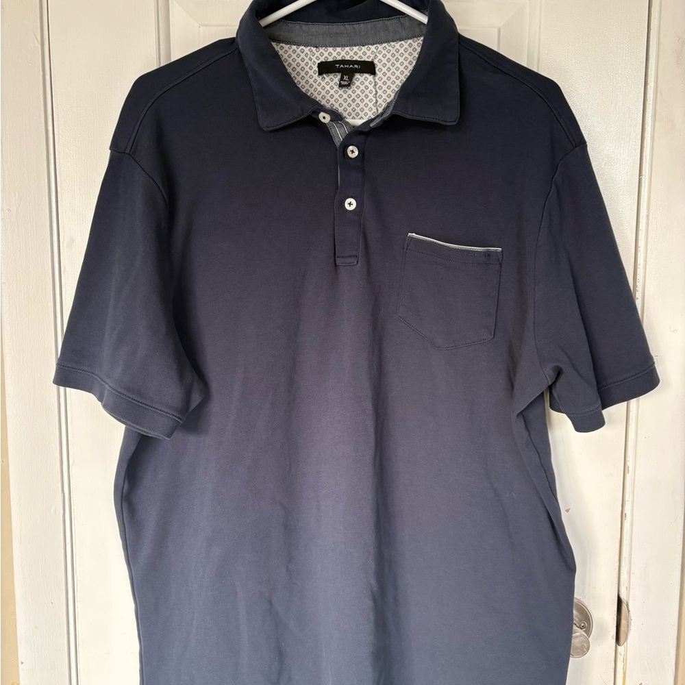 Tamari Men's Navy Polo Shirt with Chest Pocket